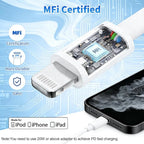 iPhone Charger Cord [Apple MFi Certified] USB C to Lightning Cable 3Pack 10 FT Type C Power Delivery Fast Charging Cable Compatible with iPhone 14 13 12 11 Pro Max XS Max XR X 8 iPad,White