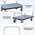 Heavy Duty Luggage Cart - 8" Wheels with Brackets, Commercial Grade Hotel Luggage Trolley, Deluxe Rectangular Steel Bellman Cart with Platform for Hotels Us