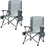TIMBER RIDGE Oversized Folding Camping Chair High Back Heavy Duty for Adults Support up to 500lbs with Cup Holder, Side Pocket Cooler Bag 2 Pack