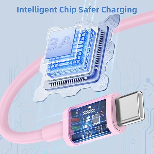 2Pack 10FT USB to USB C Fast Charging Cable for iPhone 17 16 15 Charger Cord, for Apple for iPhone 17 16 15/Pro/Pro Max/Plus Long Type C Car Carplay Cord for iPad Pro 12.9/11 for Android(Pink)