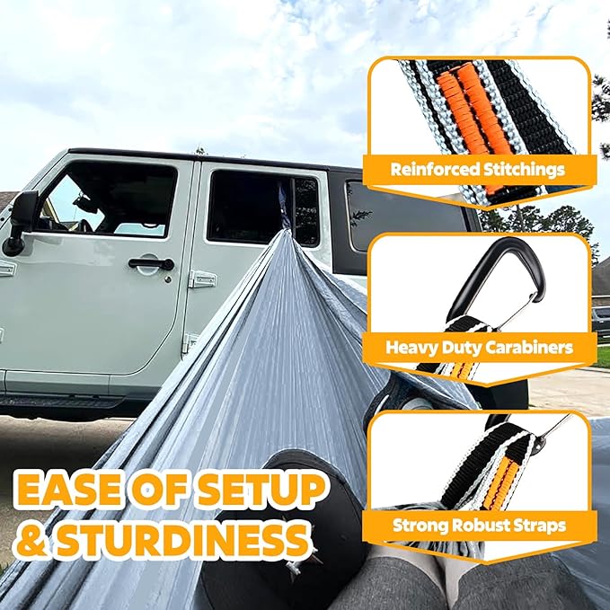 NATUREFUN Ultra-Light Travel Camping Hammock | 300kg Load Capacity,Breathable,Quick-Drying | 2 x Premium Carabiners,2 x Nylon Slings Included | Outdoor Indoor Garden