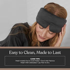 Lunya Sleep Mask with Box - Washable Silk Sleeping Mask and Headband for Beauty Routines - Thermoregulating Comfort for Restful Nights - Silk Eye Mask for Women - Large - Meditative Grey
