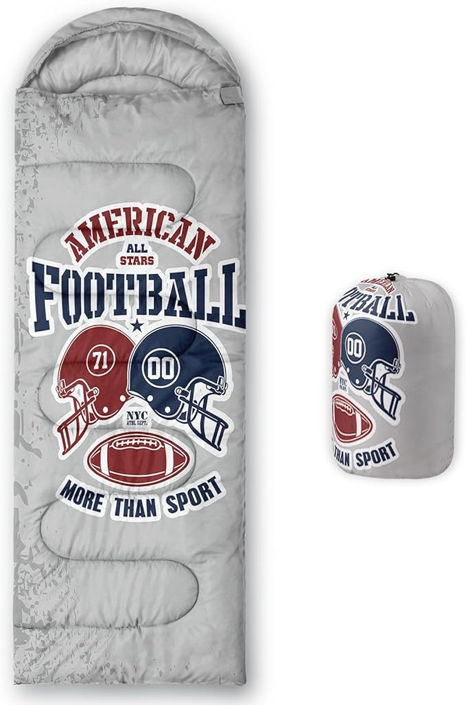 Kids Sleeping Bag for Boys Girls,Rocket Moon Print-Lightweight Warm Portable Outdoor Indoor-Waterproof Cold Weather Resistant Sleeping Bag for Camping Hiking