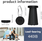 ALEVMOOM Upgraded Folding Stool with Cushion,Portable Collapsible Retractable Stool,Outdoor Chair,Yet More Sturdy Load Capacity 440lbs for Camping Garden Fishing Hiking BBQ with Carry Bag