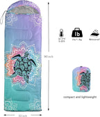 HOSIMA Cartoon Axolotl Sleeping Bags for Kids 10-12,Blue Cartoon Kids Sleeping Bags for Girls Boys,Compact Sleeping Bag for Camping Essentials and Hiking.