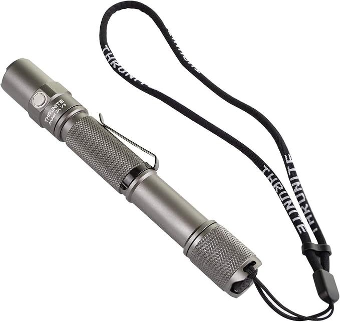 ThruNite Archer 2A V3 LED Flashlight, 500 Lumens Mini AA Flashlight with Lanyard, IPX8 Water-Resistant Dual Switch Outdoor Flash Light for Hiking, Camping, Everyday Use, EDC - Metal Grey CW