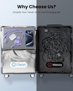 100W 6-in-1 Retractable Multi Charging Cable, USB C/Lightning/Micro Multi Charger Cord for iPhones, iPads, MacBook, Tablets, Galaxy, Note & More - 4Ft/1.2M 5A Fast Charging, Durable & Portable, Purple