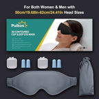Puikos Eye Mask Sleeping Mask for Women Men Eye Covers for Sleeping Comfortable Adjustable Contoured Blackout Weighted Eyelash Extension Protector Sleep Mask Side Sleeper for Travel Yoga Nap (Gray)