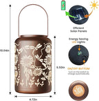 Solar Lanterns Outdoor Hangi8ng Lantern Birthday Gifts for Women Waterproof Decorative Dragonfly & Sunflower Solar Lights for Garden Patio Yard Pathway Warm LED Glow Auto On/Off, Energy-Saving Design