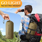 Camping Tarp Tent Portable Multifunctional Bushcraft Backpacking Tear-Resistant Fabric Rain Fly Tarps Awning Shelter Lightweight Waterproof Tarp(10×10 tarp)