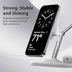 3-in-1 Wireless Charging Station for Apple Devices - Fast Charging Station for iPhone and Watch with MagSafe, Stable Charger Stand for iPhone 12-15 & iPhone 16 & iWatch & AirPods, Adapter Not Included