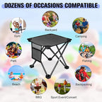KABOER 2 Pack Folding Camping Stool Portable Outdoor Camping Chair for Fishing BBQ Hiking Gardening and Beach,Travel with Carry Bag(Grey)