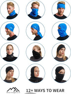 Merino.tech Merino Wool Ski Neck Gaiter - Face Mask Neck Warmer for Men & Women
