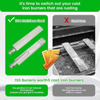 J&HYBBQ Stainless Steel Burner: 16-1/8" (402cm) Quality Heavy Duty Grill Replacement Parts with Durability & Easy Installation for Bull, Cal Flame, Charbroil, Nexgrill, Beefeater & More Gas Grills.