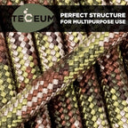 TECEUM 5/32" Paracord Rope 1000 – 1000ft / 200ft / 100ft / 50ft – Tactical Parachute Cord 4mm – 45+ Colors – Nylon String for Survival & Camping Gear – Stripe Cord for Survival – Utility Rope