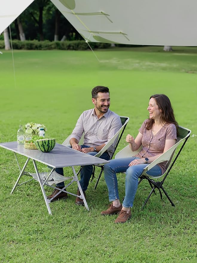 ONEFOREST Camping Table and 2 Camping Chairs, Portable Camping Set, Lightweight Carry Table and Chair for Outdoor Hiking Picnics BBQ Cooking
