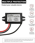 PlusRoc Waterproof DC 12V/24V to 5V 5A Step Down Converter, 25W USB-C Power Adapter for Raspberry Pi 5, Pi 4, Cellphone, and More (1-Pack)