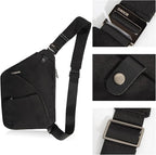 Anti Theft Crossbody Bags Sling Bag for Women Men Waterproof Wander Bag for Sports and Travel. (2.0BLACK, Small)