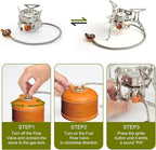 17pcs Camping Cookware Kit, 0.45Gal Pot, 7inches Pan,0.30Gal Kettle Set with 2 Set Stainless Steel Cups Plates Forks Knives Spoons for Hiking