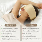 100% Mulberry Silk Sleep Mask Eye Mask for Women Man with Adjustable Band, for Side Sleeper Blackout Sleep Mask for Travel Rest and Office (Gold)
