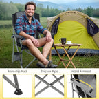XGEAR Camping Chair with Padded Hard Armrest, Sturdy Folding Camp Chair with Cup Holder, Storage Pockets Carry Bag Included, Support to 400 lbs