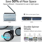 Hanke 16 Inch Underseat Carry On Suitcases with Wheels,Lightweight Hard Shell Carry on Luggage for Weekender,Top Opening Small Suitcase,Travel Luggage for Womem Men,Grey