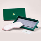 Luxury Silk Sleep Mask with 22mm Mulberry Silk, Velvet Elastic Band, Heat Therapy Pocket, and Travel Pouch, Pink Color