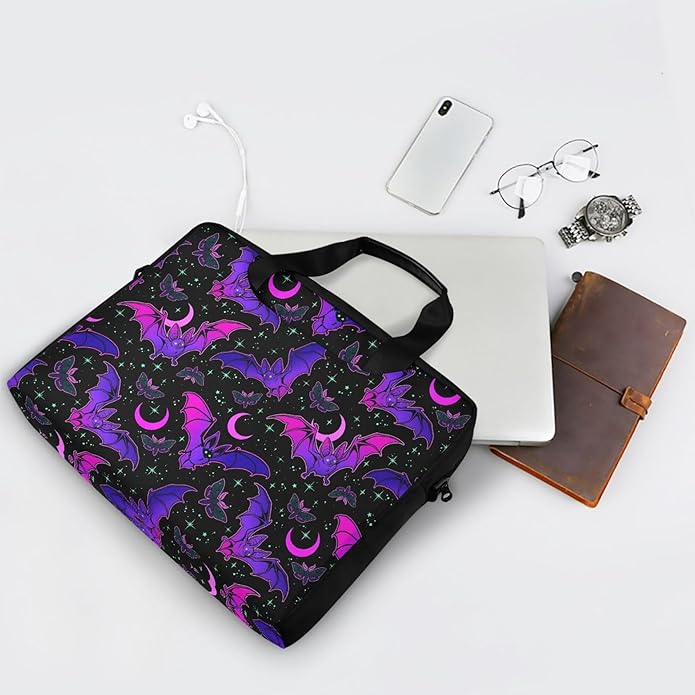 MNSRUU Laptop Bag for 15.6 inch Black Gothic Bats