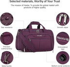 Hanke Small Travel Duffel Bag, Under Seat Carry On Personal Item Bag with 11 Pockets, Lightweight Water Resistant Foldable Weekender Bag with Trolley Sleeve for Travel Gym Daily Use（Purple）