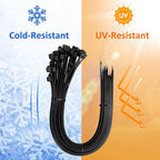 Large Zip Ties 36 inch (50 Pack), Long Zip Ties Heavy Duty with 250 lb Tensile Strength, Big Cable Ties, Black, by ANOSON