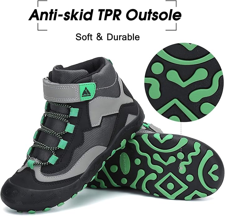 Mishansha Kids Hiking Boots Toddler Girls Boys Hiking Shoes Water-Resistant Anti-Collision Non-Slip Athletic Outdoor Trekking Boots