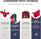 Colorsoul Oversized Folding Camping Chair, Outdoor Padded Camping Chair Support 300 LBS with Cup Holder and Cooler Bag, Portable Lawn Chair for Beach Picnic Sports, (Red)