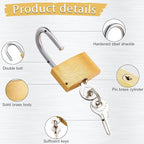 2 Pcs Small Solid Brass Locks with Keys, 20mm + 25mm Mini Key Locks, for Luggage, Backpack, Gym Locker, Jewelry Box (20-25mm)