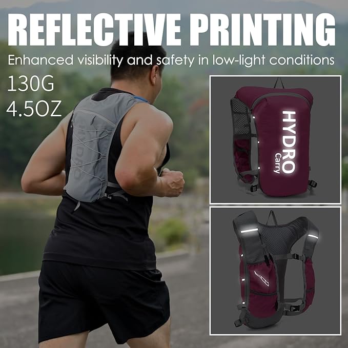 Lightweight Running Vest for Women and Men Hydration Backpack Pack with 1.5L Water Bladder Bag for Hiking Trail Running Gear Cycling Marathon