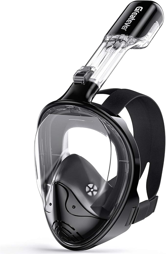 Greatever Full Face Snorkel Mask, Snorkeling Gear for Adults with Latest Dry Top Breathing System and Detachable Camera Mount, Foldable Snorkel Mask Adult, Snorkels Anti-Fog & Anti-Leak