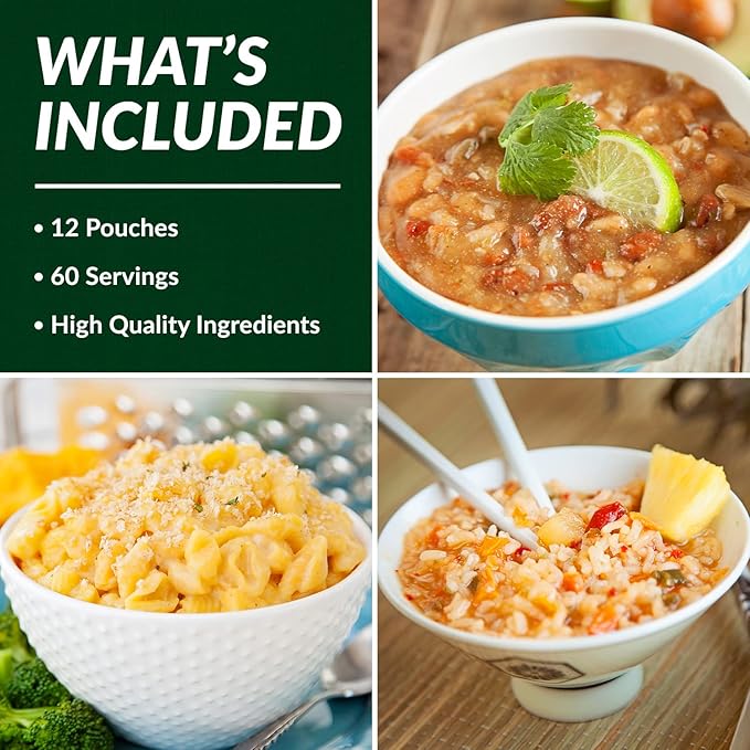 60 Serving Dinner Bucket | Premium Emergency Food Supply | Non-GMO Easy Prep Survival Food 25 Year Shelf Life | Camping Food, Backpacking Meals, Prepper Supplies | Valley Food Storage Packaged in USA