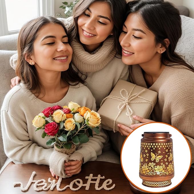 Butterfly Solar Lantern,Hanging Butterfly Solar Lights for Outside,Garden Decor Birthday Gifts for Grandma Women Mom Sister,Decorative for Yard Backyard Patio Deck Porch