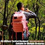 Military Tactical Backpack 45L Large Tactical Backpack for Men, Hiking Rucksack With Bottle Holder