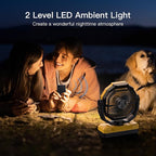 FRIZCOL 3-in-1 Camping Fan - Portable Fans Rechargeable - 24000mAh Battery Powered Fan(140Hrs) with Light & Remote for Indoor, Outdoor, Tent, Travel, BBQ, Fishing, Jobsite - Yellow