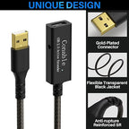 Active USB Extension Cable 100 Feet, USB 2.0 A Male to Female Repeater Cord, with 2 Extension Chipsets Signal Booster, 22AWG Tinned Pure Copper, (AC Power Supply Included)