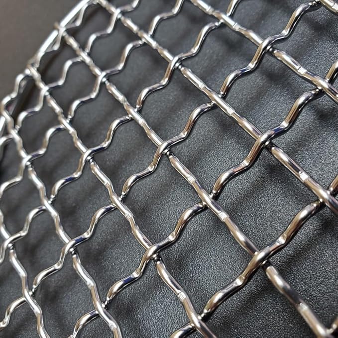 2Peices Backpacker Bushcraft Grill Grate Stainless Steel BBQ Cooking Grill Mesh Campfire Grill Square Round for Camping, Backpacking, Hunting Fishing