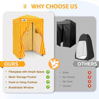 EAGLE PEAK Flex Ultra Compact 4x4 Pop-up Canopy, Sun Shelter, Changing Room, Portable Privacy Canopy Cabana for Pool, Fashion Photoshoots, or Camping, Yellow/Orange