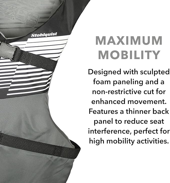 Stohlquist Universal Fit Adult Life Jacket PFD (4 Pack) Coast Guard Approved, for Men and Women 90+ lbs, Lightweight Neoprene and Adjustable, Ideal for Boating, Kayaking & Water Sports