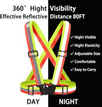 High Visibility Reflective Vest Safety Vest Running Reflective Gear Adjustable Reflective Vest for Walking,Jogging,Hiking,Night Cycling