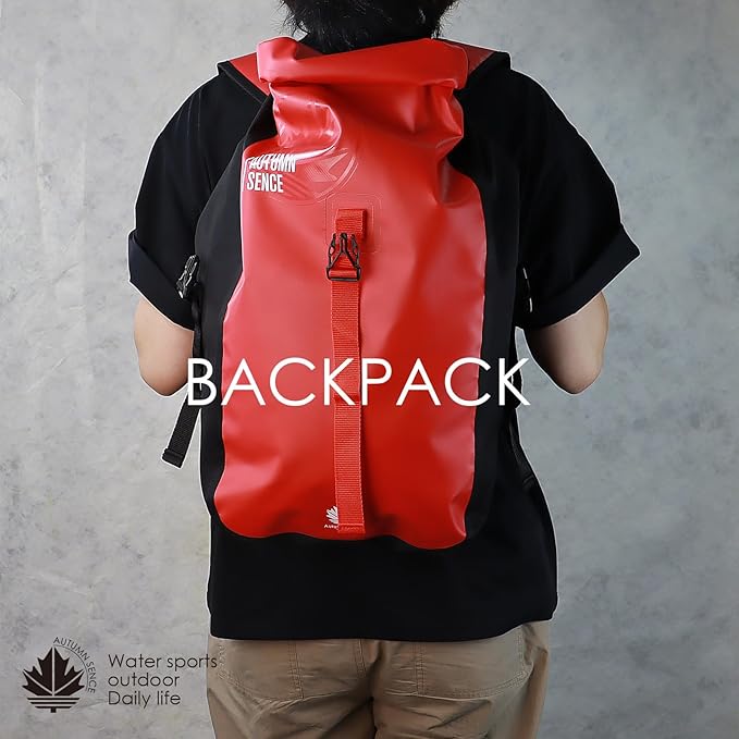 Dry Bags Waterproof Backpack,Waterproof backpack for Water sports,boating,Floating,hiking, camping and other outdoor activities 25L.(Red)