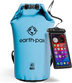 Earth Pak Waterproof Dry Bag - Roll Top Waterproof Backpack Sack Keeps Gear Dry for Kayak with Waterproof Phone Case