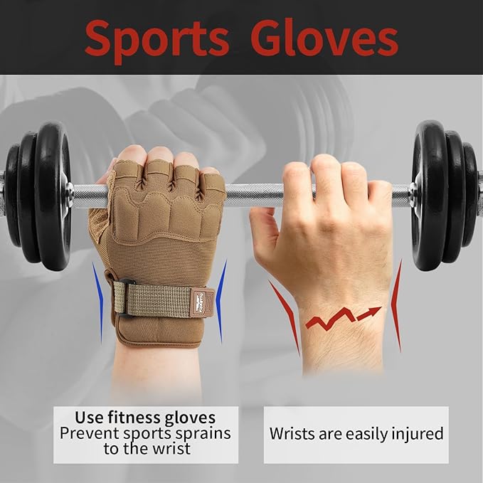 FIORETTO Fingerless Gloves, Half Finger Gloves for Driving, Cycling, Shooting, Hunting, Motorcycle, Climbing, Outdoor Work 215801