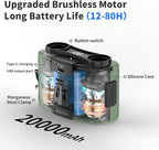 Socool 20000mAh Portable Waist Fan Clip on Wearable Belt Personal Fans Rechargeable Battery Operated, 40H Cooling Fan with 10 Speeds & Dual Motors, Neck Fans Hanging Hands-Free for Outdoor Travel