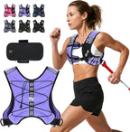 Sportneer Weighted Vest for Women Men: 8lbs/12lbs/15lbs/20lbs/25lbs Weight Vest with Detachable Phone Pouch Rucking Vest for Women Walking Strength Training Muscle Building Weight Loss