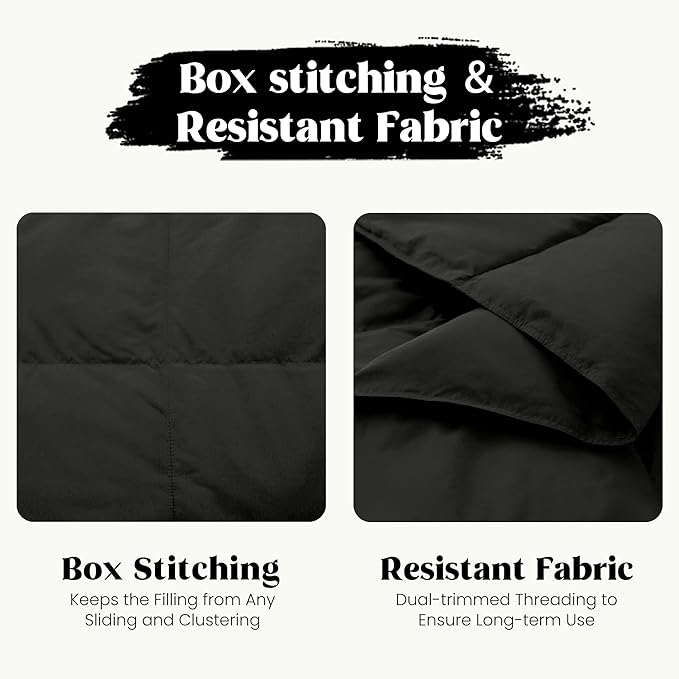 puredown® Soft Feather Down Throw Blanket Lightweight Packable Couch Throw for Indoor and Outdoor Use, 50"X70", Black